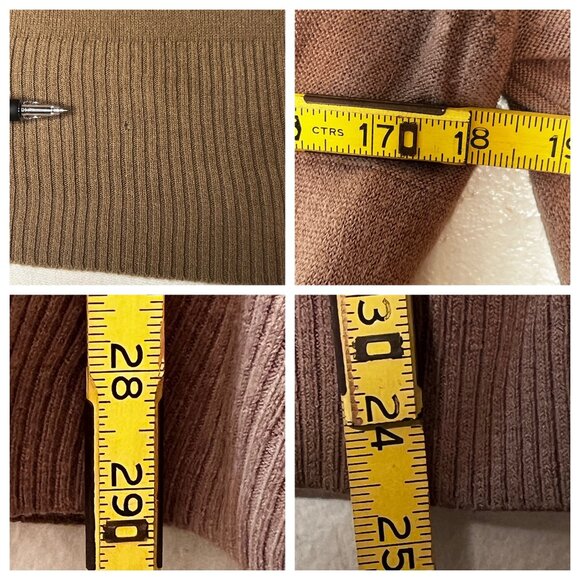 Carol Rose Womens M Brown Hooded Open Front Cardigan Sweater Tie Belt Warm Cozy - Picture 10 of 16